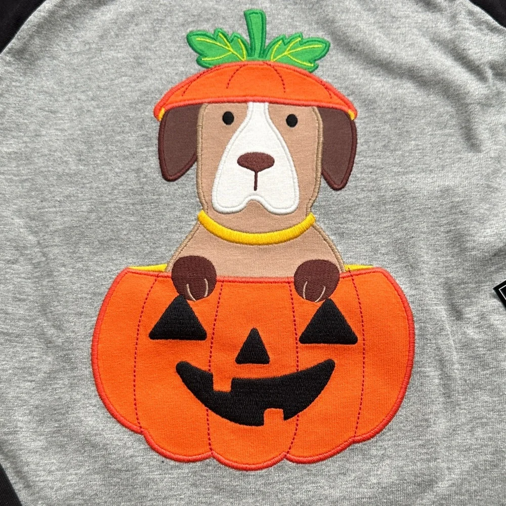 NWT Gymboree black and gray raglan size 8 Halloween Dog Trick or Treat Shirt